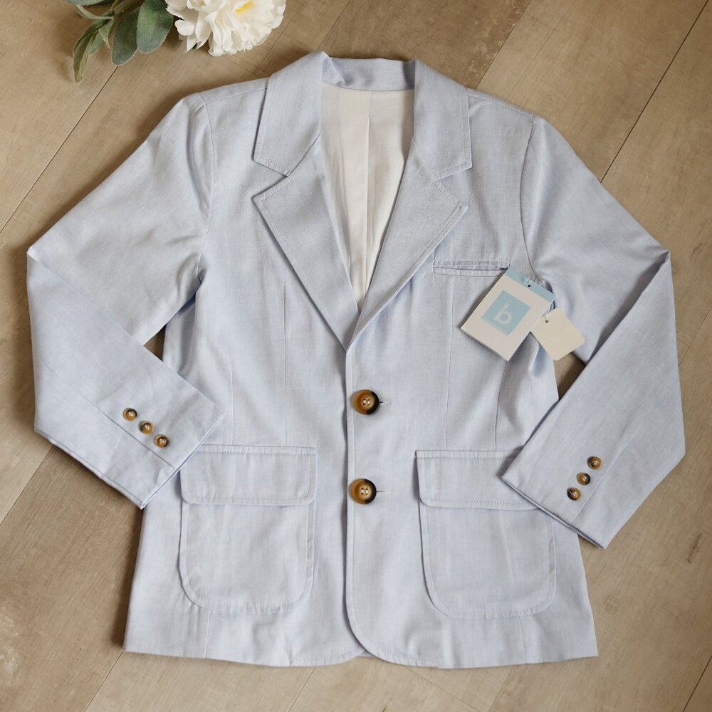 Blue Oxford Chambray Blazer Special Occasion Preppy Classic Boy's Size 7 NWT